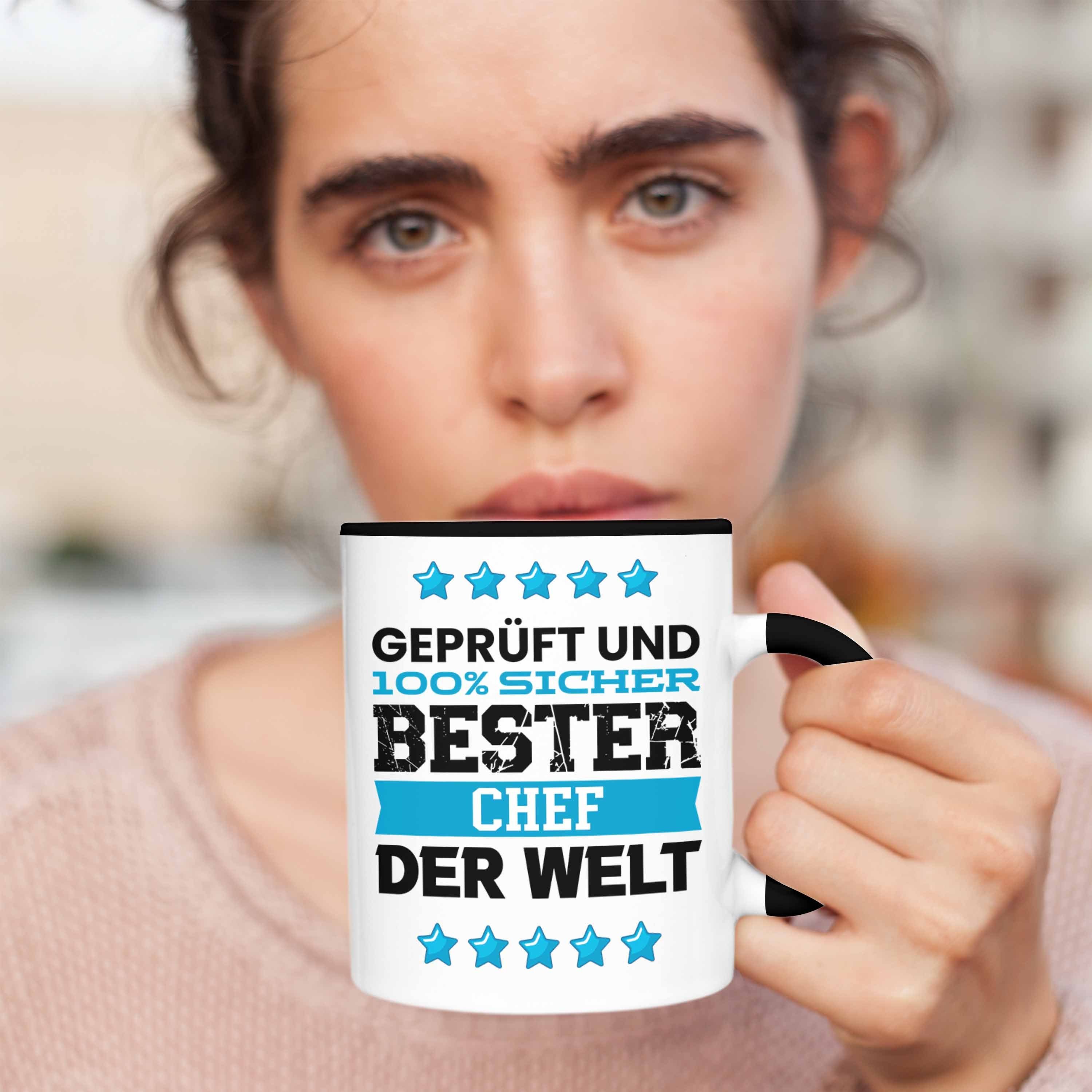Schwarz Tasse Chef Tasse Trendation Bester Geschenk Trendation für Chef - Welt Geburtstag Der