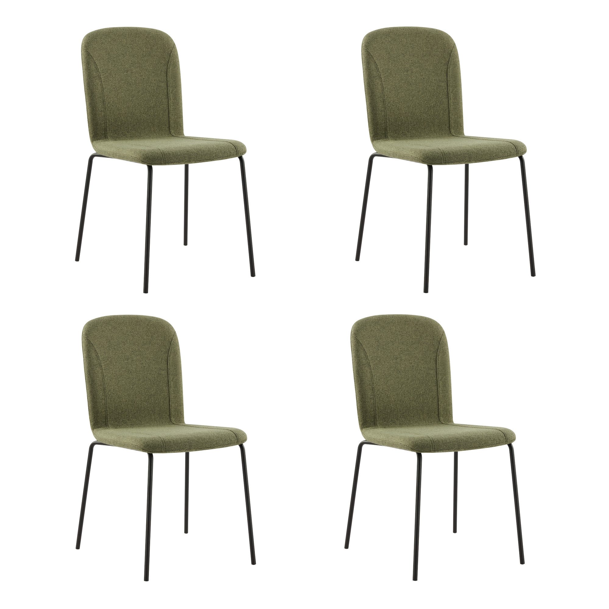 CHITA Polsterstuhl (Set, 4 St), 4-Fuß-Stuhl, Stapelstuhl, Esszimmerstuhl, Metallgestell
