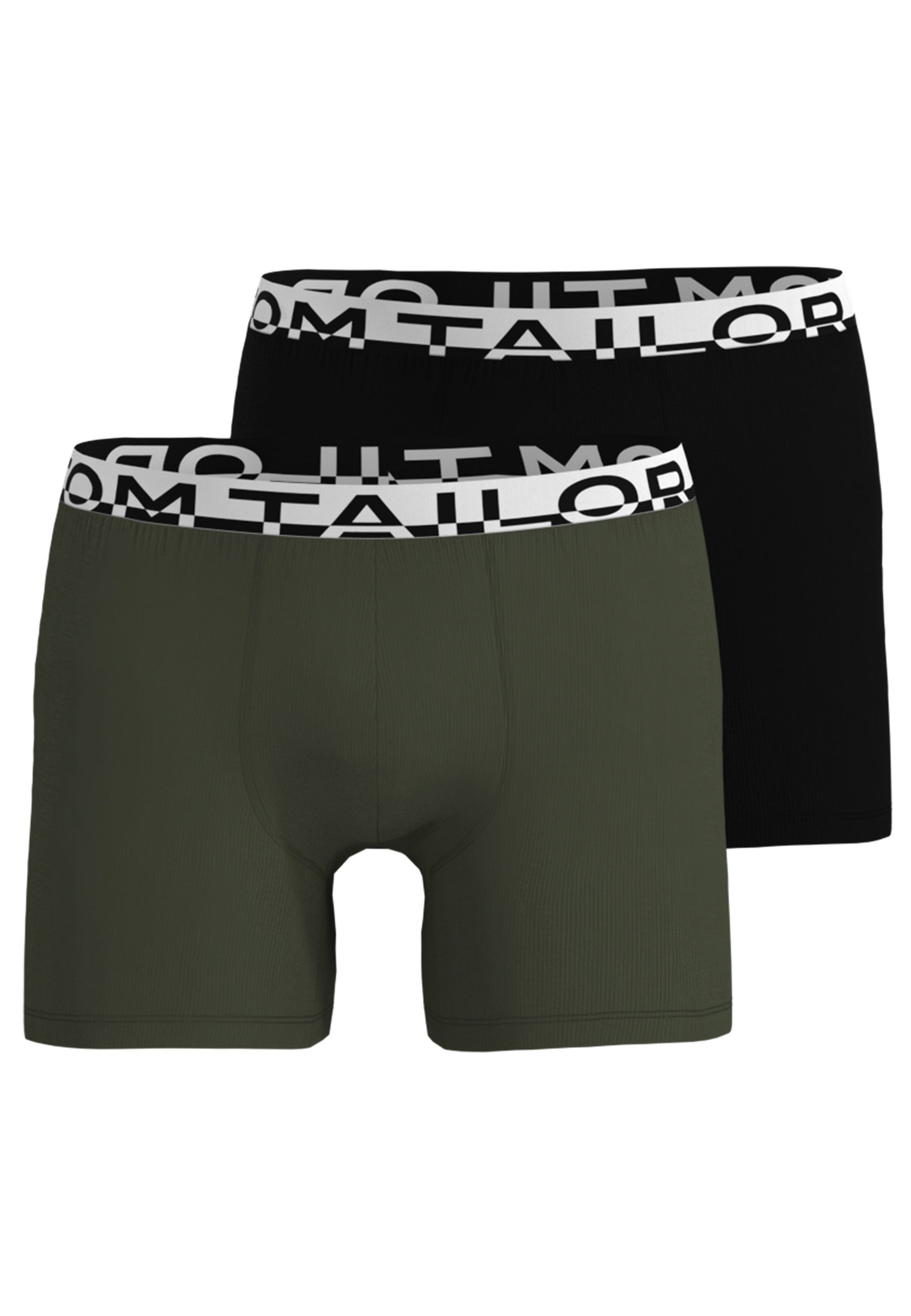 TOM TAILOR Boxershorts TOM TAILOR Herren Long-Pants grün uni 2er Pack (2-St)