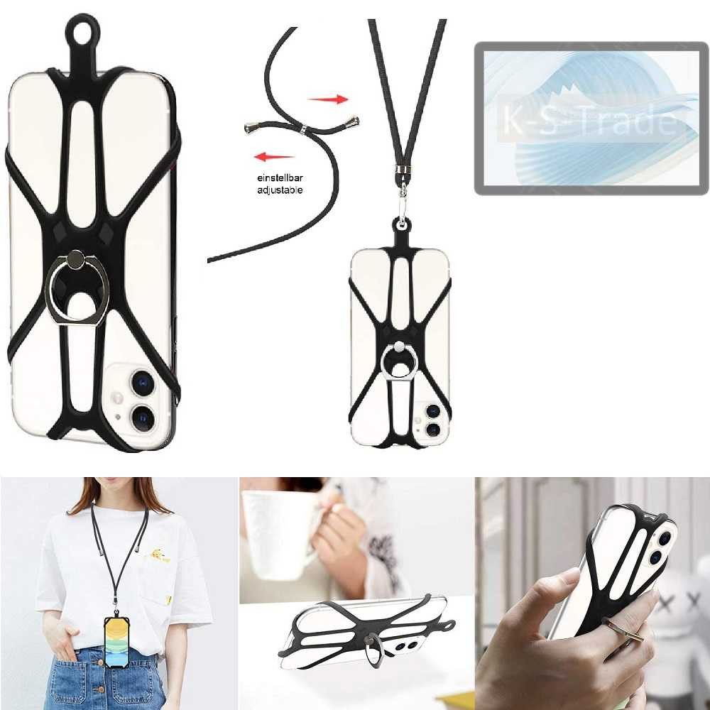 K-S-Trade Handyhülle für Doogee U11, 3in1 Handykette Handyband Handykordel Halsband Smartphone-Ring