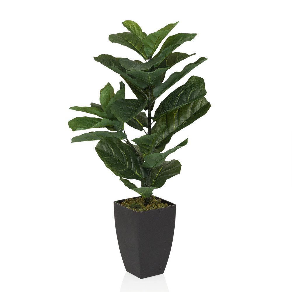 Kunstpflanze Kunstpflanze LYRATA Kunststoff Feige, hjh OFFICE, Höhe 80.0 cm, Künstliche Pflanze Zimmerpflanze Geigen-Feige, Ficus Lyrata, 80 cm