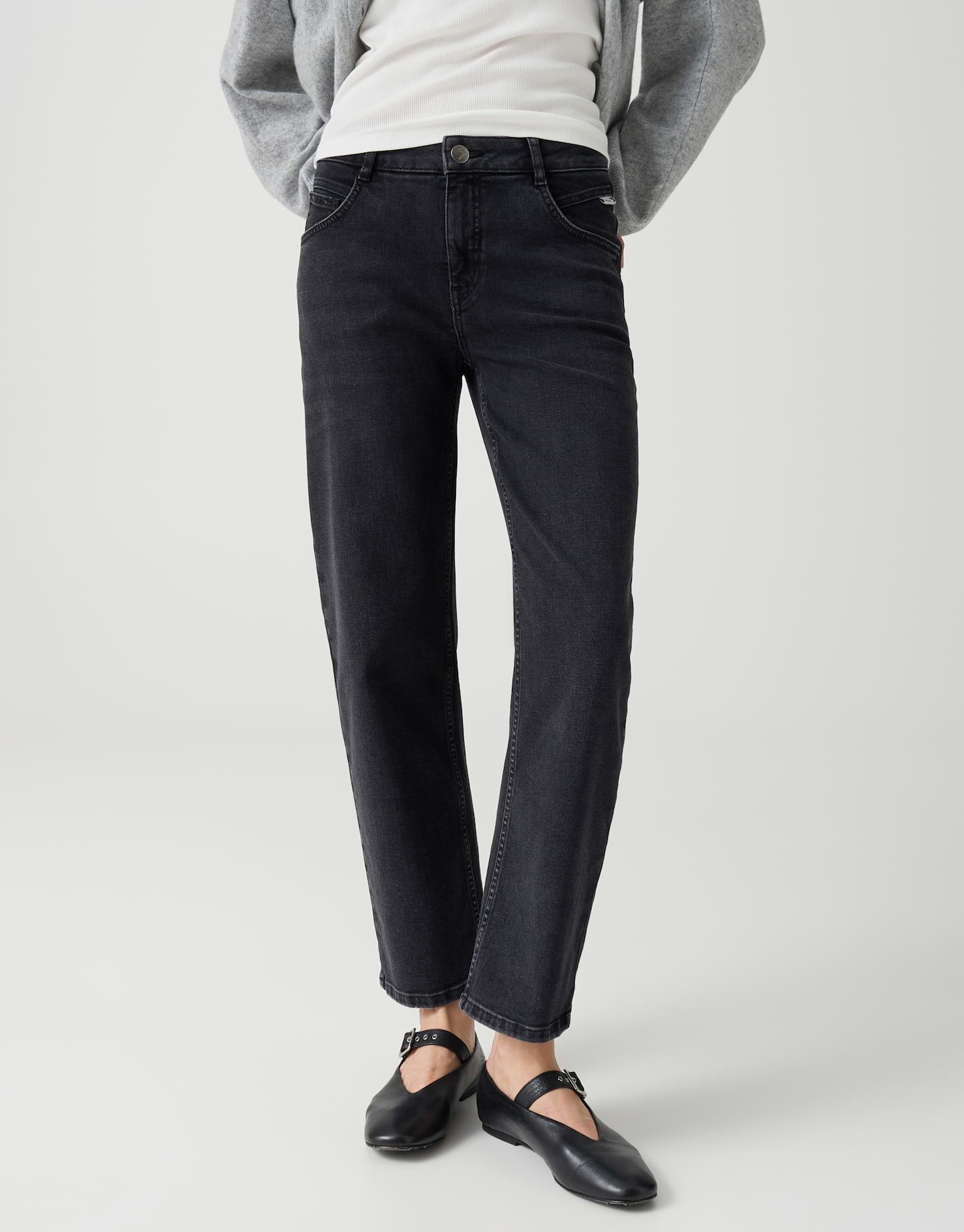 OPUS 5-Pocket-Jeans Minah honesty aus robustem Denim Mittlere Leibhöhe für angenehmen Sitz und modernen Komfort