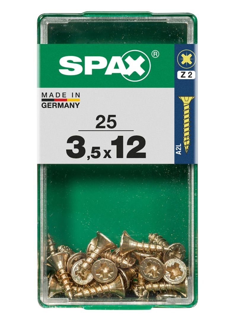 SPAX Holzbauschraube Spax 12 x Universalschrauben 2 25 mm - PZ 3.5 Stk