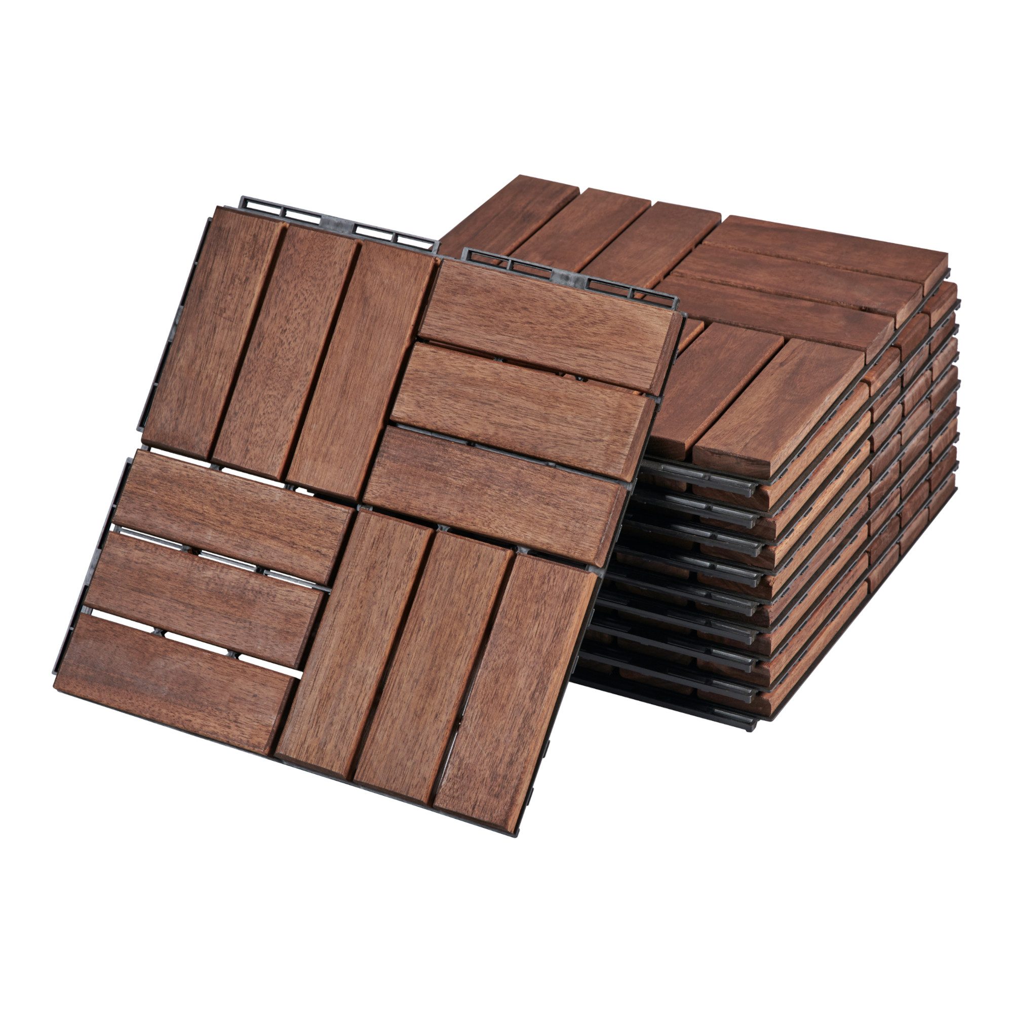 casa.pro Klickfliesen, Set, 10er Set, »Alliste« Akazienholz 30 x 30 cm 0,9 günstig online kaufen