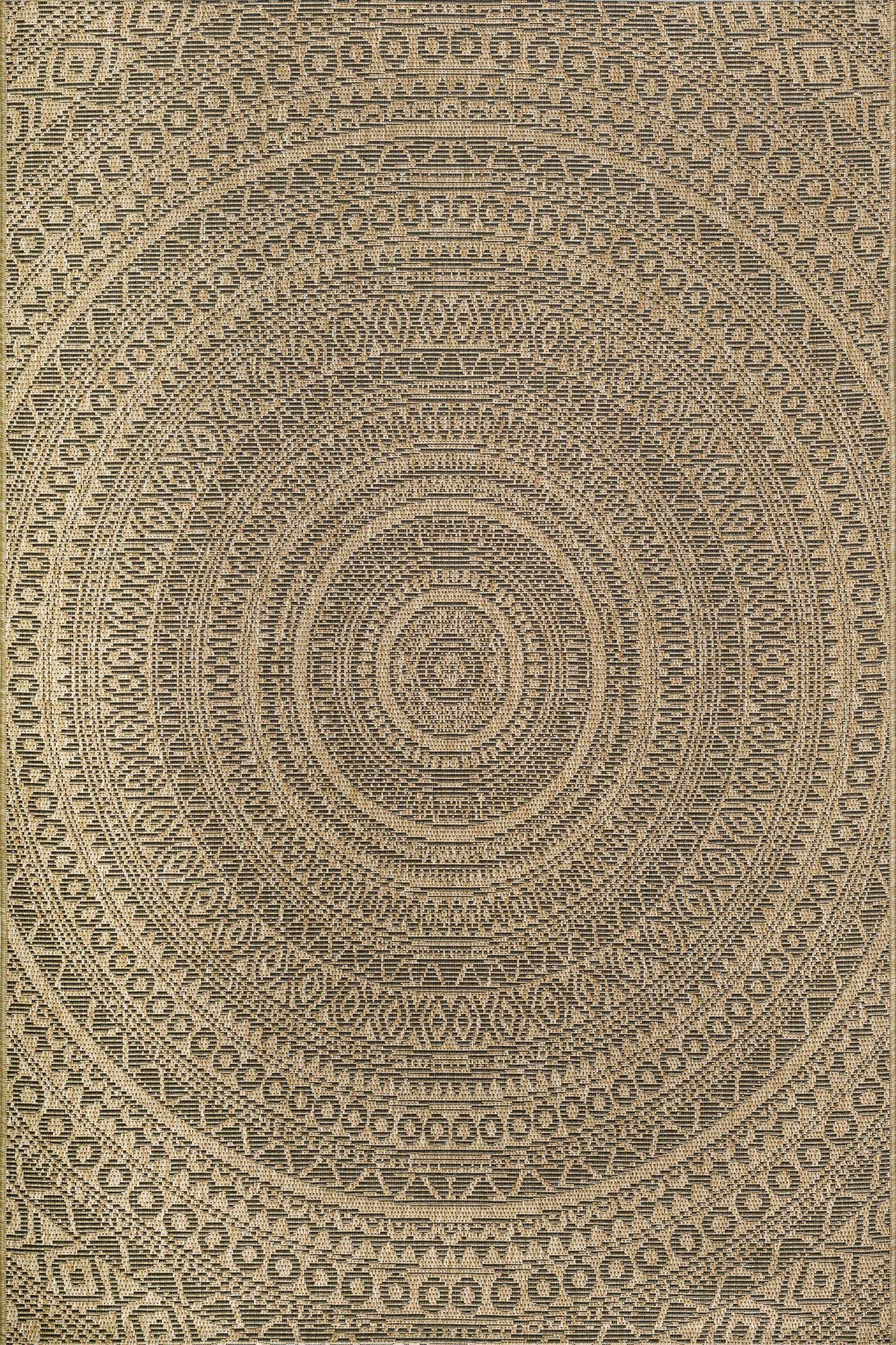 TaraCarpet Teppich TaraCarpet Regina Mandala Wohnzimmer,Schlafzimmer,Esszimmer natur, rechteckig, Höhe: 7 mm, Küche Flur Terrasse Garten Balkon 80x150