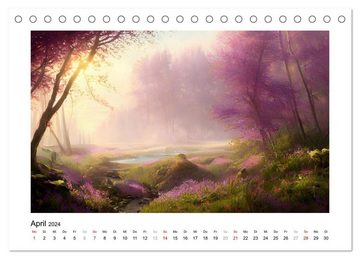 CALVENDO Wandkalender Waldgemälde (Tischkalender 2024 DIN A5 quer), CALVENDO Monatskalender