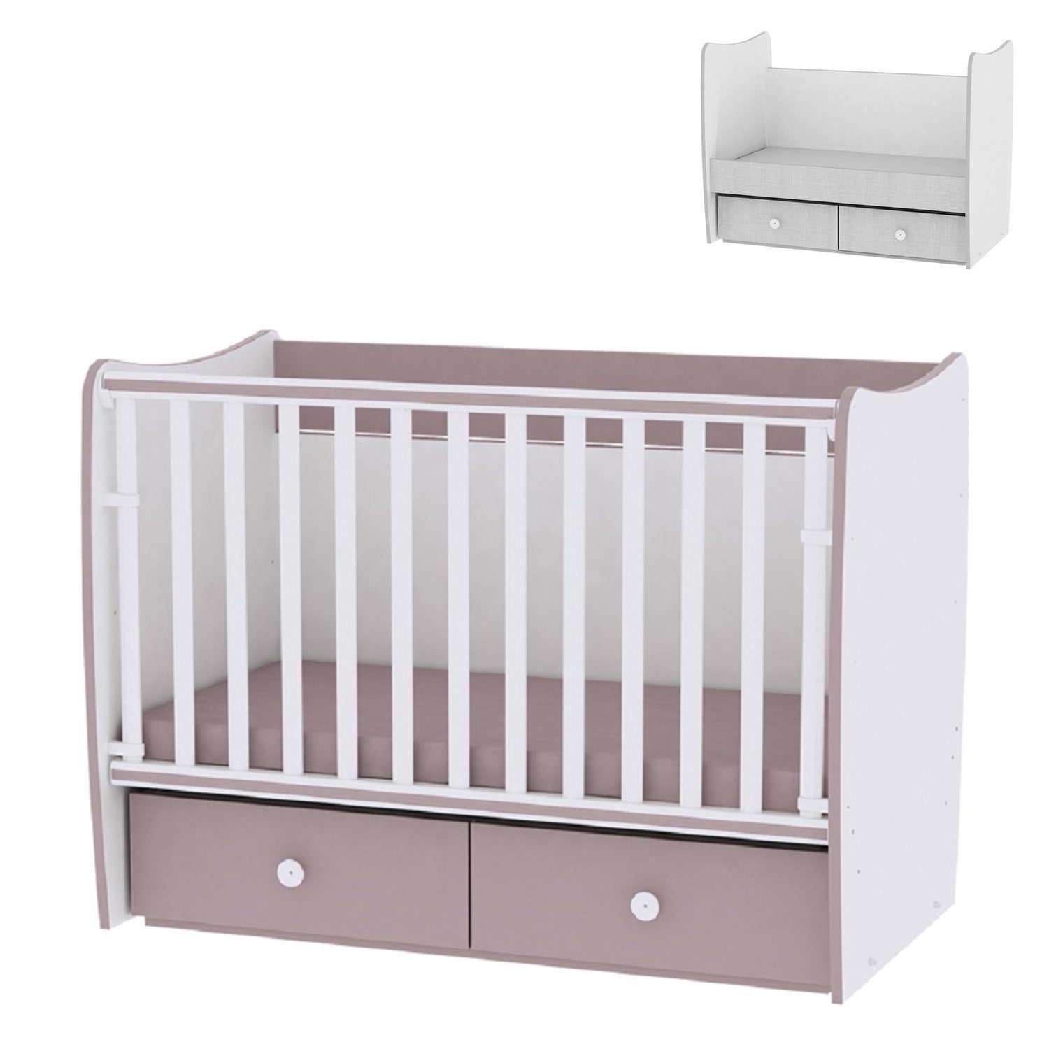 Lorelli Komplettbett »Babybett MATRIX NEW«, Babyschaukel, 2 Schubladen,  Kinderbett, 120 x 60 cm online kaufen | OTTO