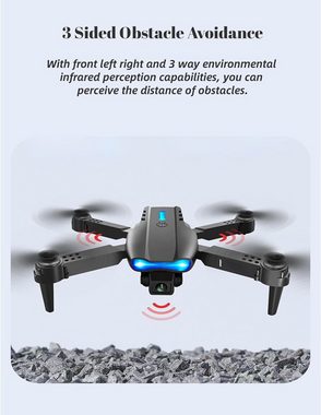 Cuifati Hindernisvermeidung, Quadrocopter, HD-Dual-Kamera Faltbare -RC- Drohne (4k, RC-Flugzeuge, Unterstützende WLAN-App, Geschenke für Kinder)