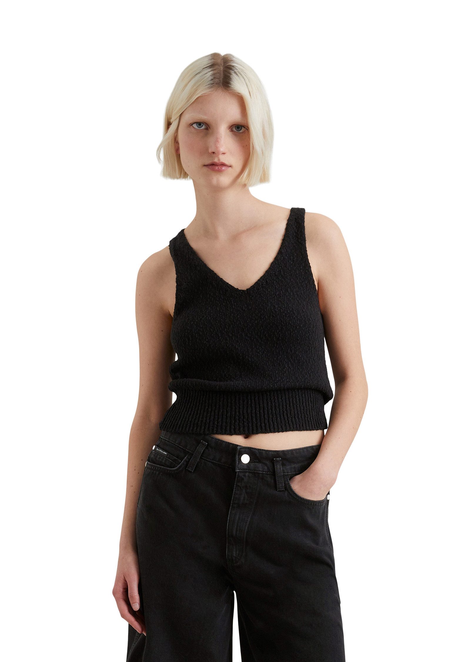 Marc O'Polo DENIM V-Ausschnitt-Pullover aus Cotton-Slub-Garn