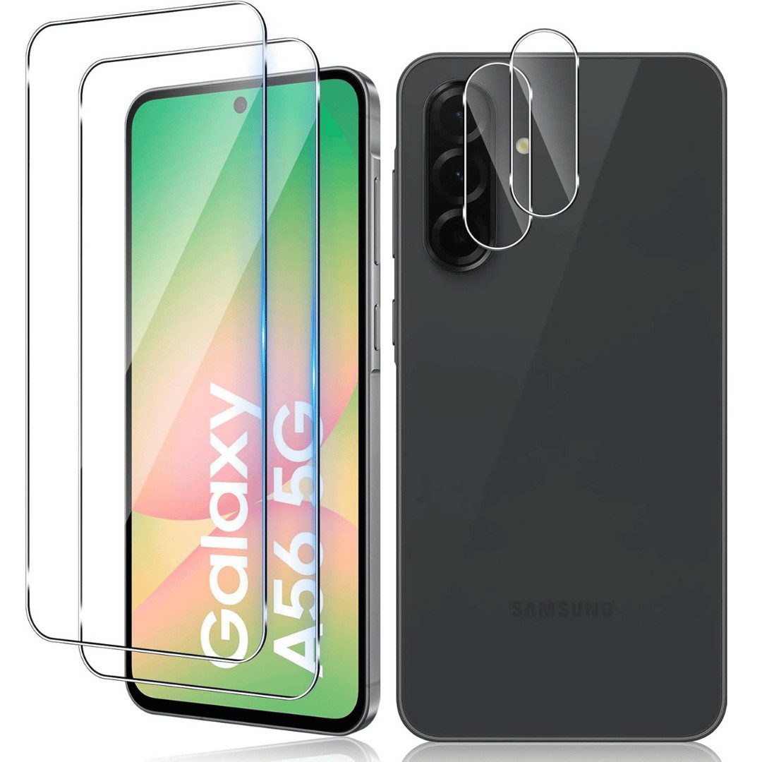 Displayschutzglas 2X Schutzglas für Samsung Galaxy A56 5G Panzerfolie Display Kamera 9H