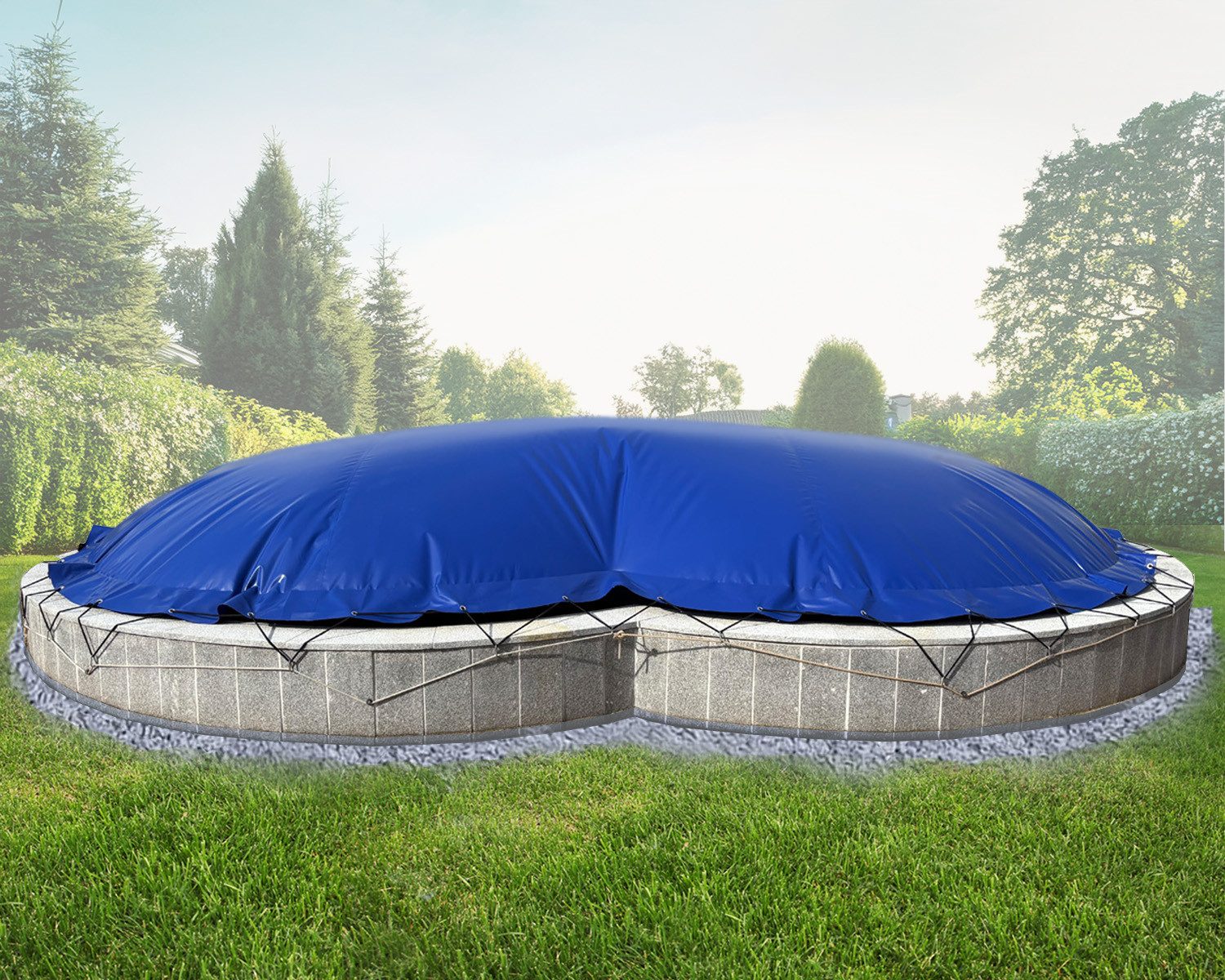AirDeluxe Pool-Abdeckplane Aufblasbare achtform Poolabdeckung Poolplane, günstig online kaufen