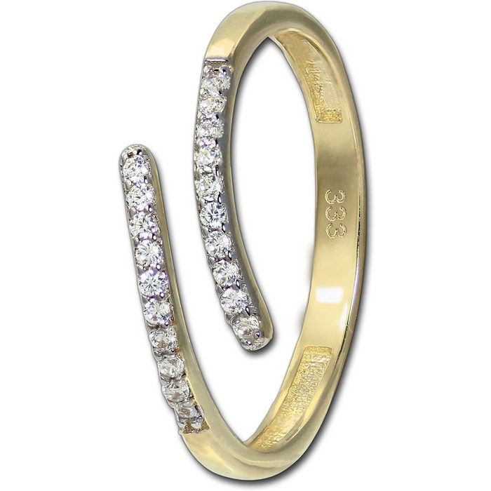 GoldDream Goldring GoldDream Ring Damen Gr. 58 Line 8K (Fingerring) Damen Ring Echtgold 333er Gelbgold gold weiß Line