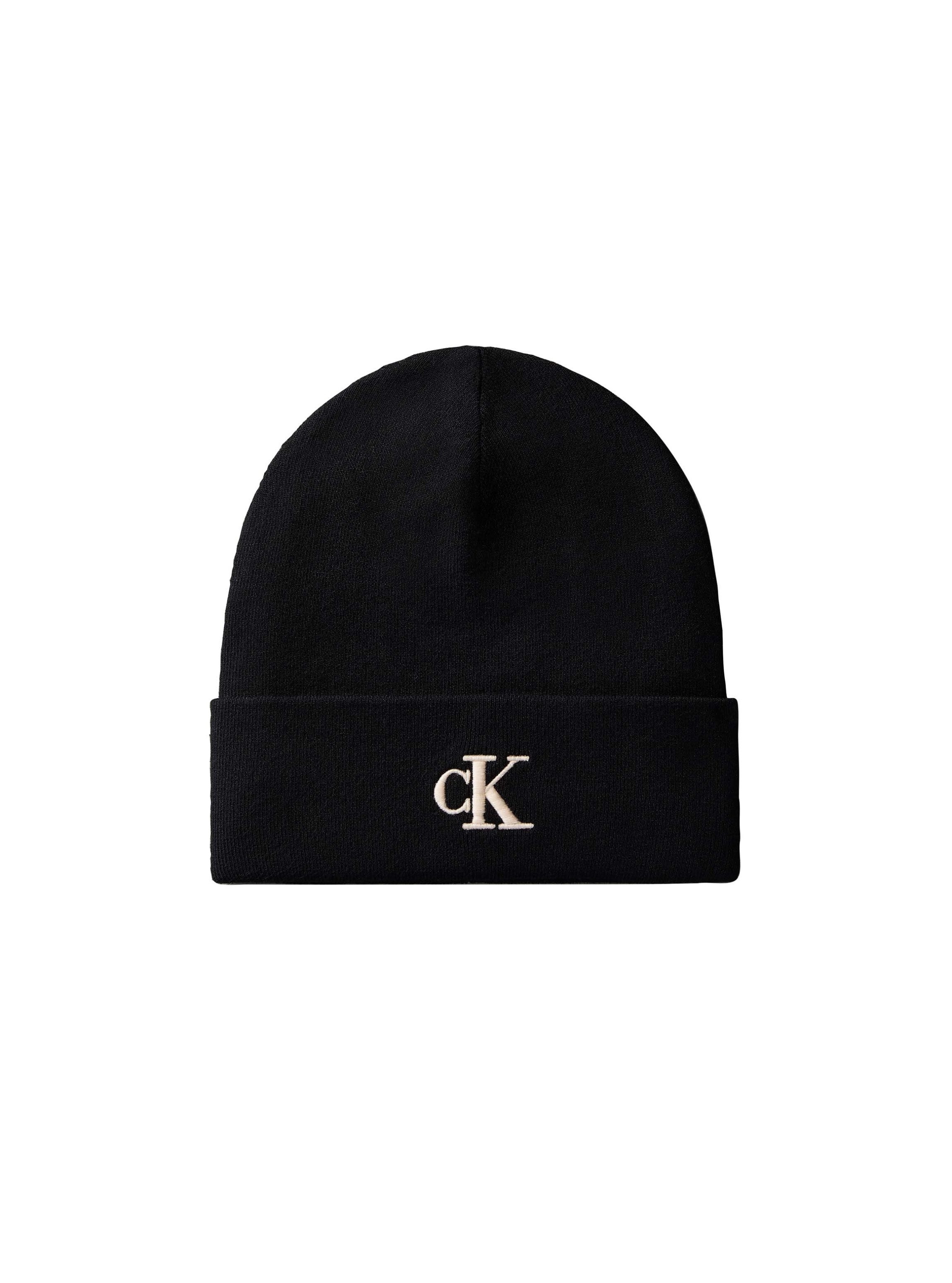 Calvin Klein Beanie CK FINE RIB BEANIE Regular fit mit Markenlogo