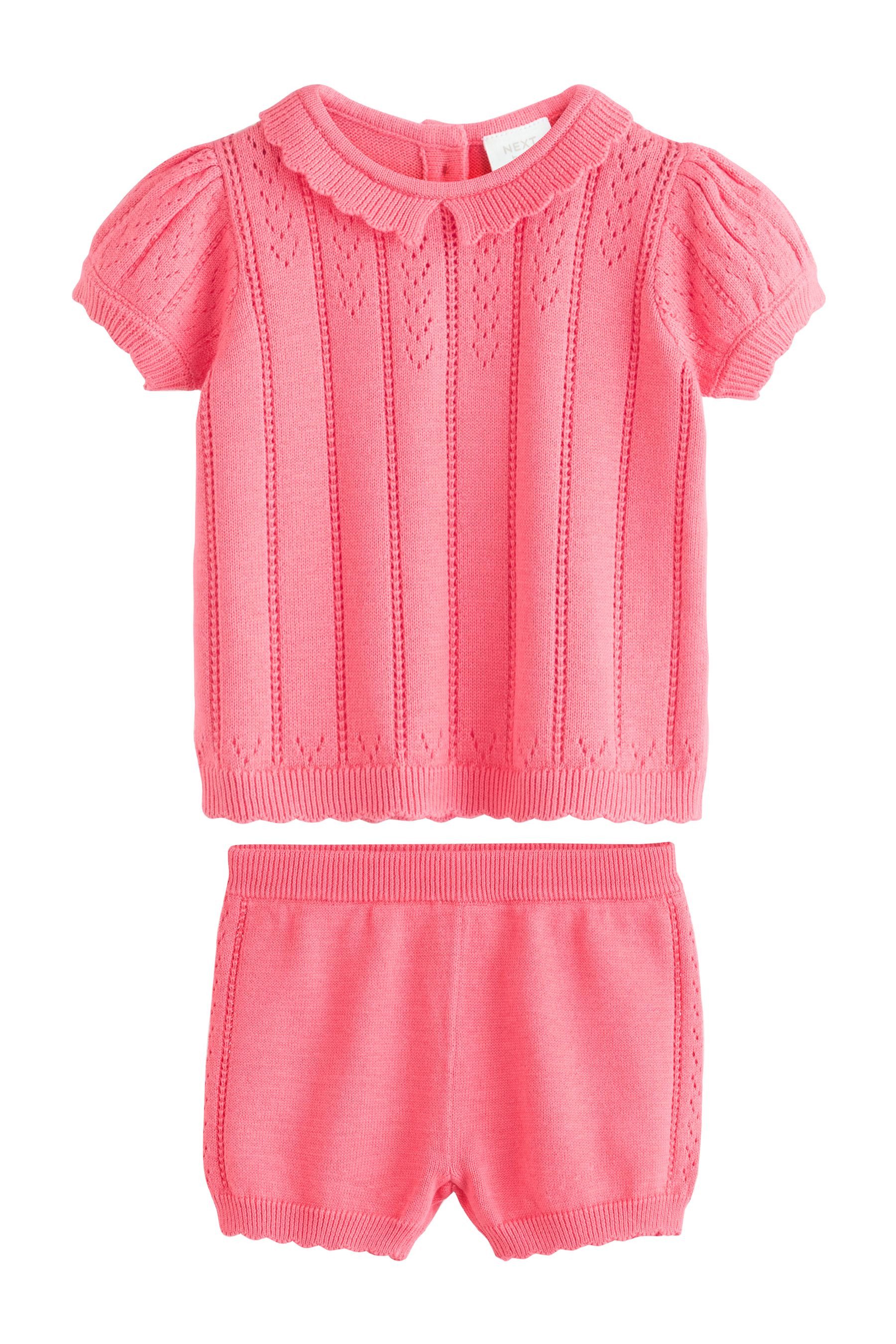 Shirt & Shorts Baby-Strickoberteil und Shorts, 2-teiliges Set