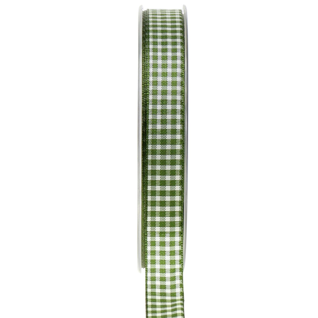 Dekoband Geschenkband Grün Karo 15mm x 20m - Dekoband, Schleifenband