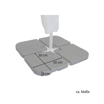 SVITA Schirmständer Bodenplatte aus Kunststoff (Set, 4 St., Bodenplatten), minimalistisch, universell, Edelstahlgriffe, pflegeleicht