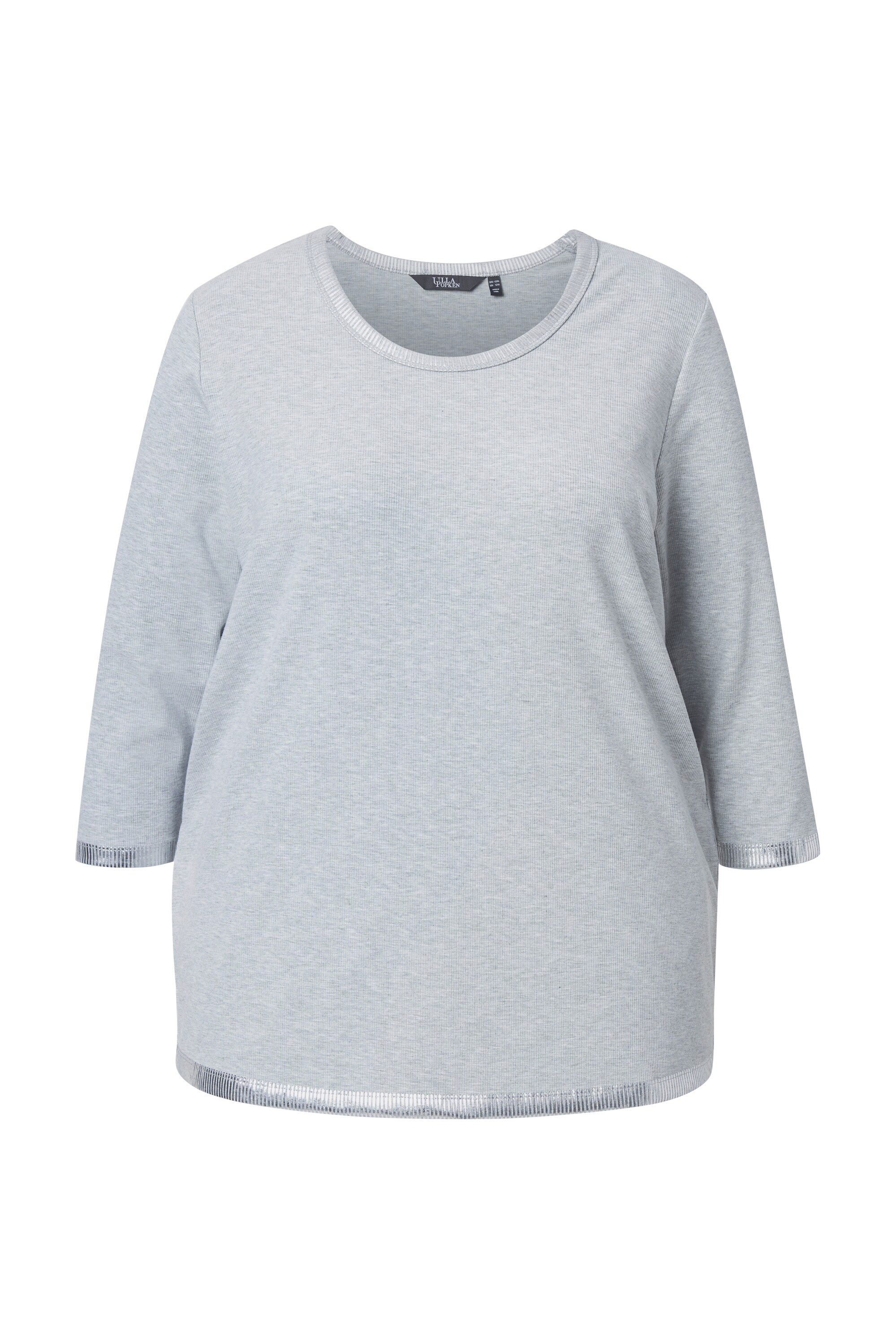 Ulla Popken T-Shirt Shirt Silberdruck Classic günstig online kaufen