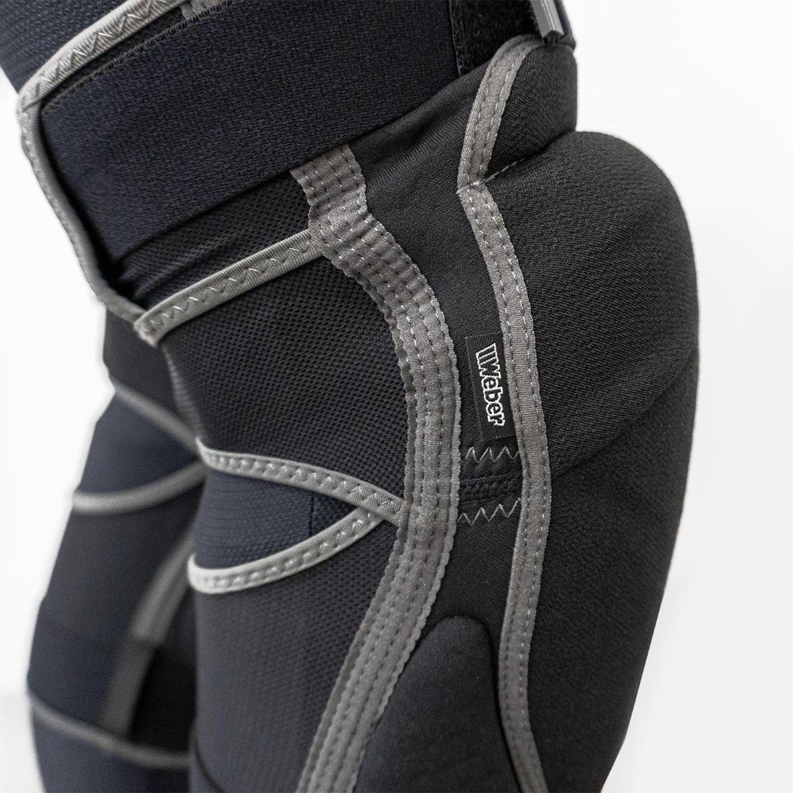 Weber GmbH Knieprotektor Weber Knieprotektor schwarz M (2-tlg., zwei Weber Knieprotektoren schwarz), flexibel, Aushärtung bei Aufprall, wiederverwendbar