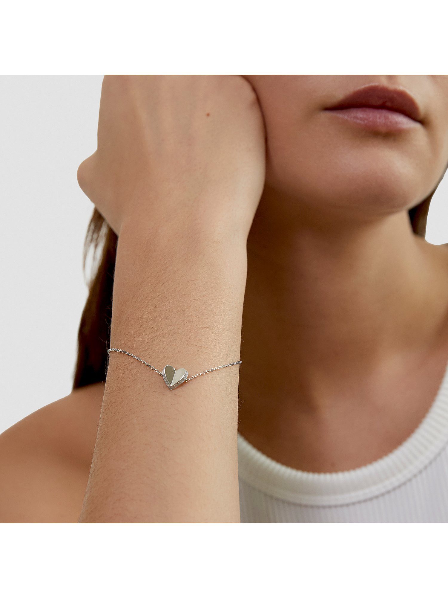 s.Oliver Armband S.Oliver Damen-Armband Edelstahl Herz