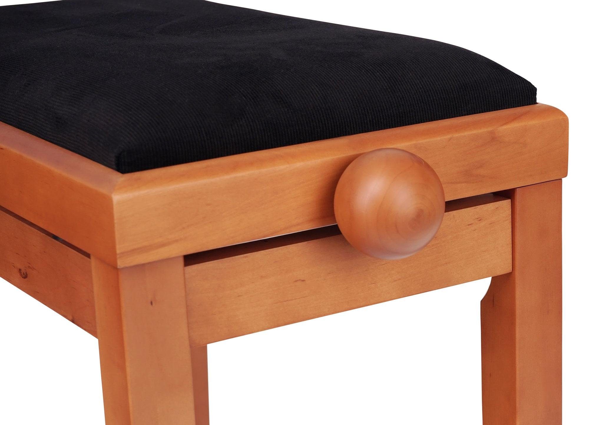 Classic Cantabile Klavierbank DP Pianobank - Höhenverstellbar von 47 bis 56 cm (Hochwertiger Sitzkomfort, 1-St., Sitzfläche 55 x 32 cm), Leichtgängige Spindelmechanik