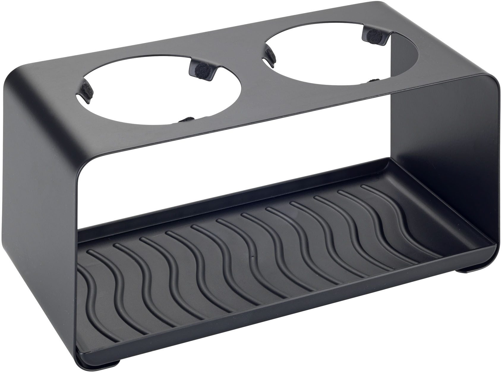 WENKO Flaschenhalter Modell Wave, für 2 Flaschen, mit herausnehmbaren Abtropftablett