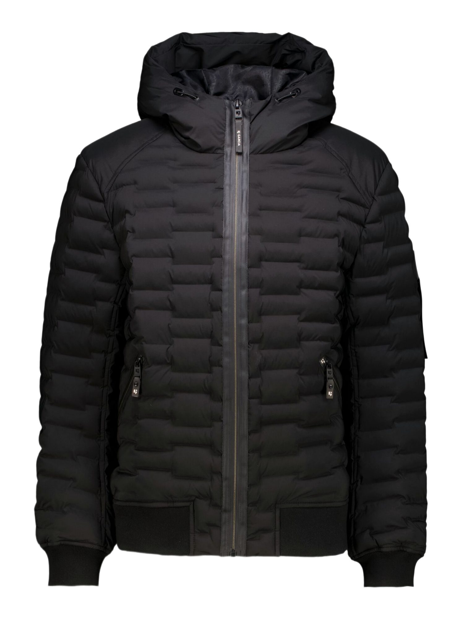 Garcia Outdoorjacke schwarz,Outdoor,Polyester,Unifarben,Stehkragen,Lang,Regular Fit