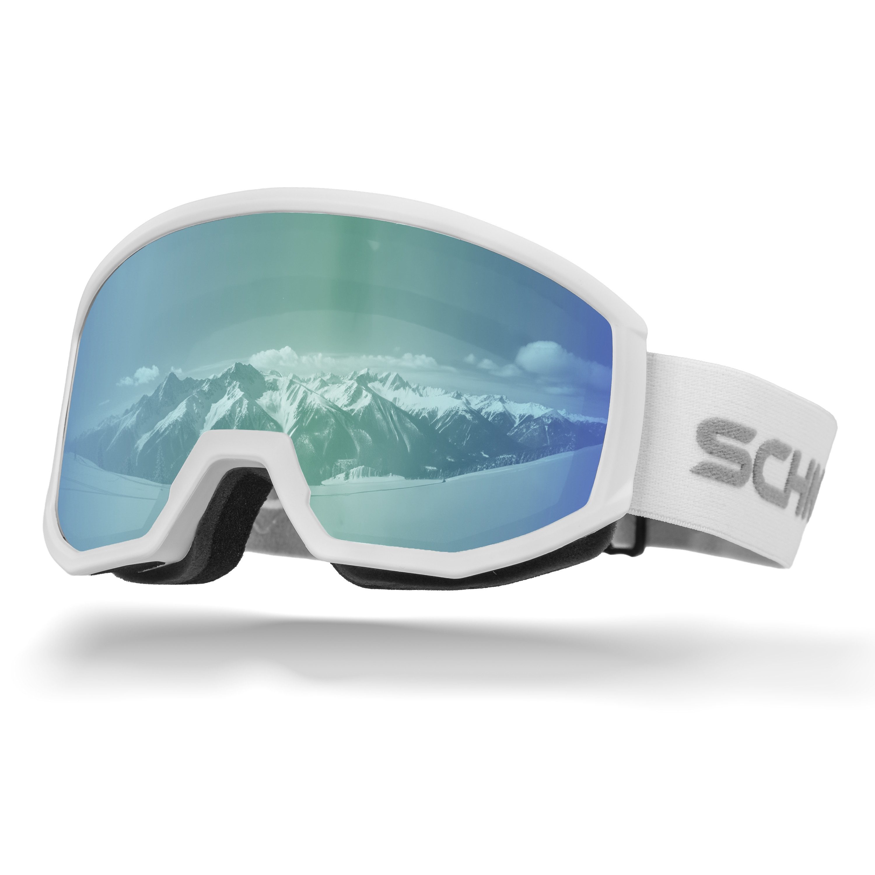 SCHNORR Sportbrille Schnorr Skibrille Luchs Eis Blau (S2), Full REVO, Anti-Fog, UV400, (1-St), Full REVO-Beschichtung Eis Blau (S3)