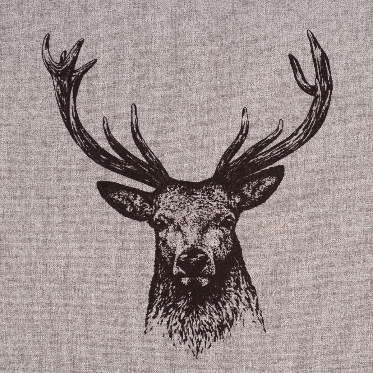 SCHÖNER LEBEN. Dekokissen Kissenhülle NORWEGEN mit Hirschkopf grau meliert günstig online kaufen