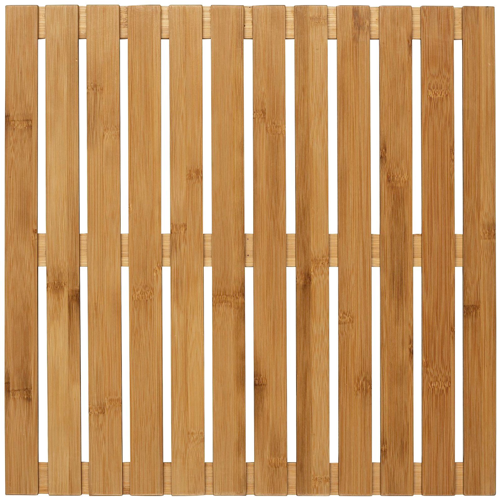 WENKO Saunabodenrost, Höhe 23 mm, Bambus, quadratisch, Bambus, 50 x 50 cm