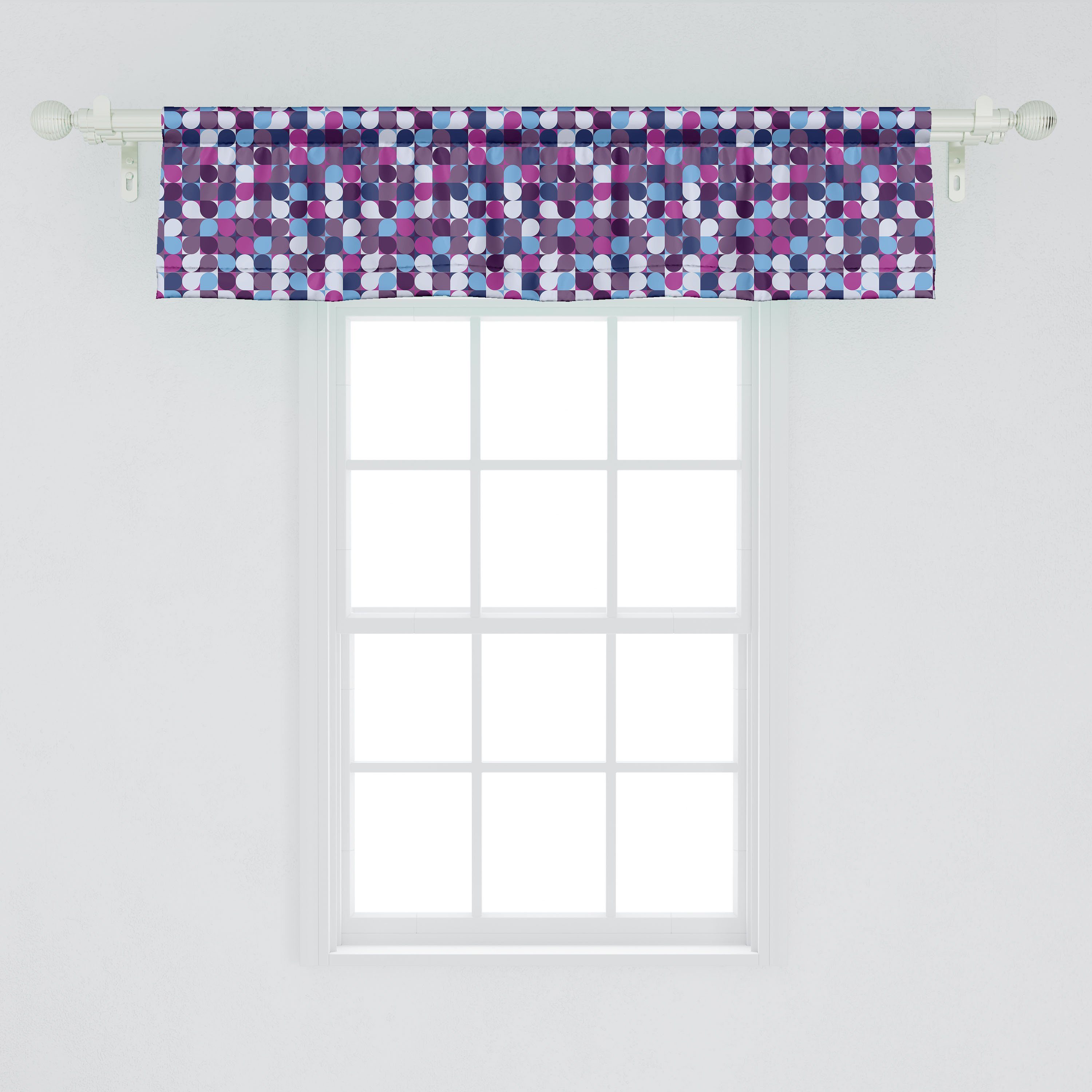 Schlafzimmer Scheibengardine Stangentasche, Abakuhaus, Kreis-Mosaik Abstrakter für Volant Geometrisch Küche Vorhang Dekor Microfaser, mit