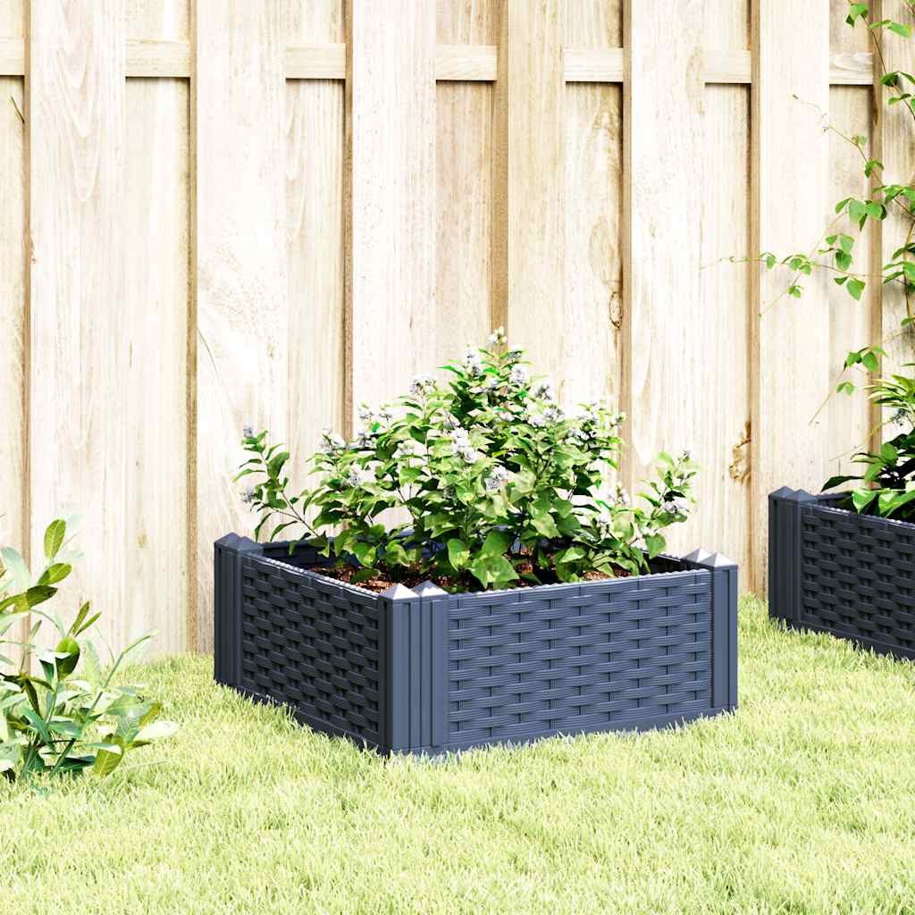 vidaXL Blumentopf Pflanzkasten mit Erdspießen Blaugrau günstig online kaufen