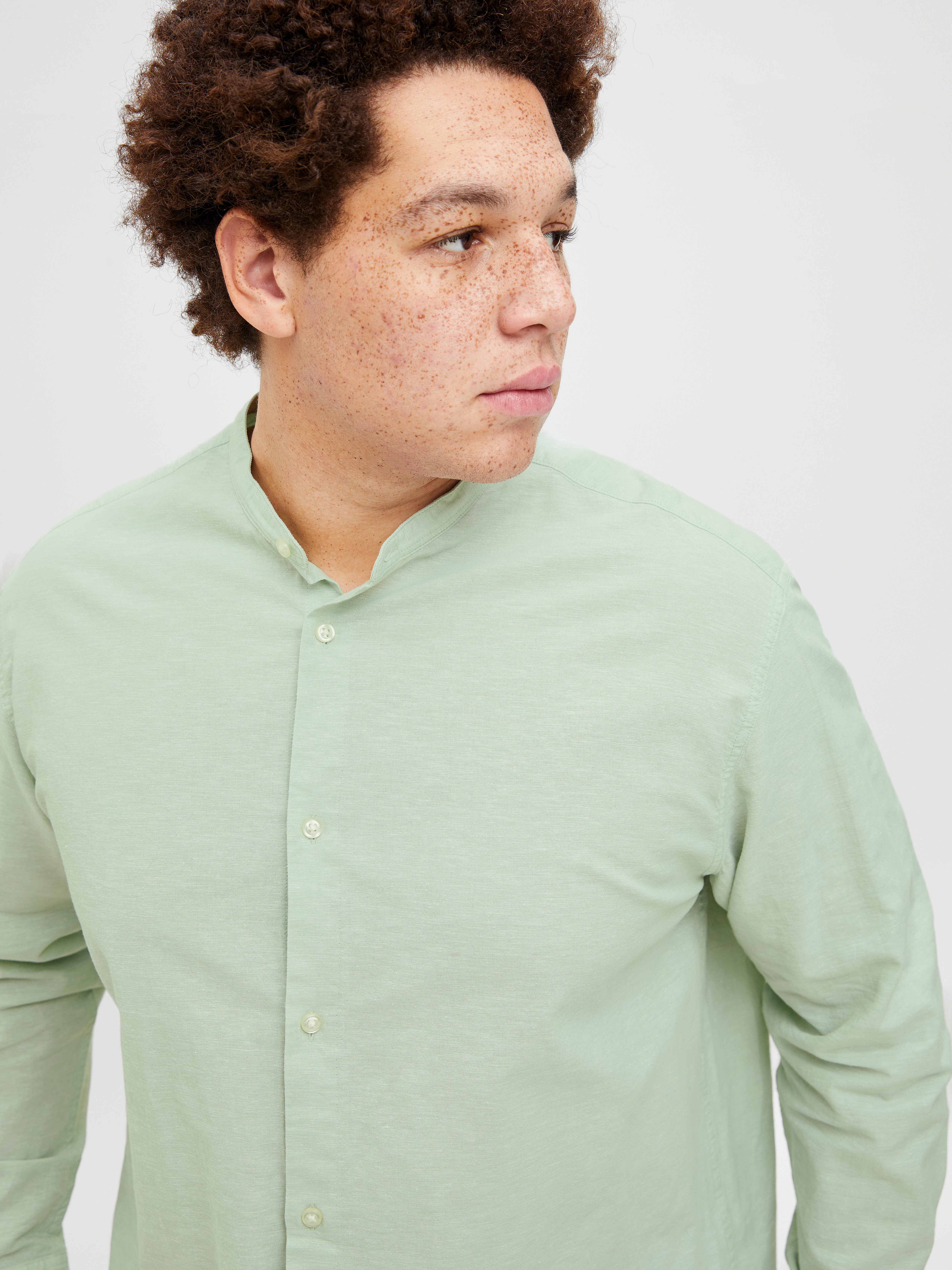 Jack & Jones PlusSize Langarmhemd JJEBREEZE LINEN BLE BAND SHIRT LS SN PLS günstig online kaufen