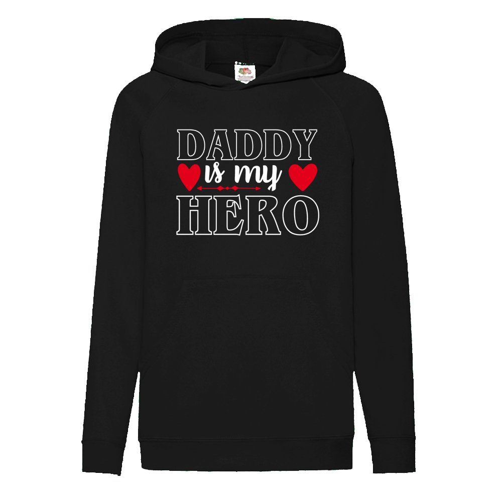 G-graphics Hoodie Daddy is my Hero Kinder Hoodie / Kapuzenpullover mit coolem Spruch als Frontprint