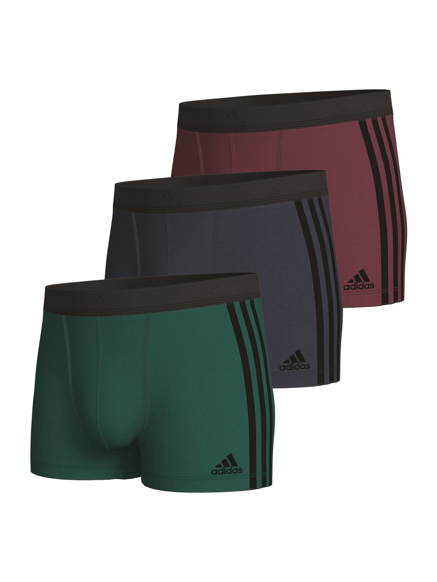 multicolor herren Flex unterhose adidas (3-St) Cotton Active Sportswear Trunk männer
