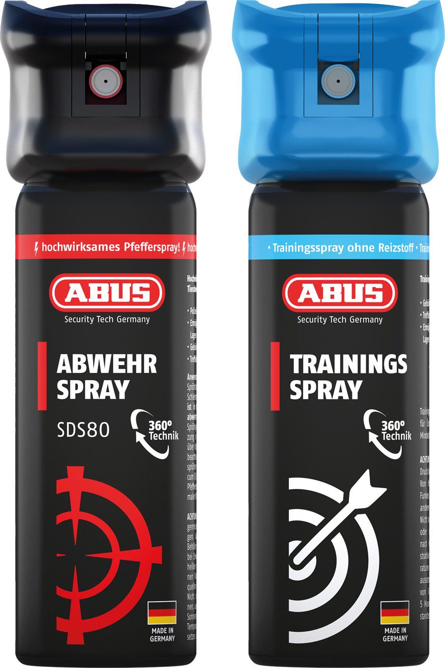 ABUS Camping-Gas Abwehrspray SDS80 - 360°- Sprüh-Technologie - 5M Reichweite