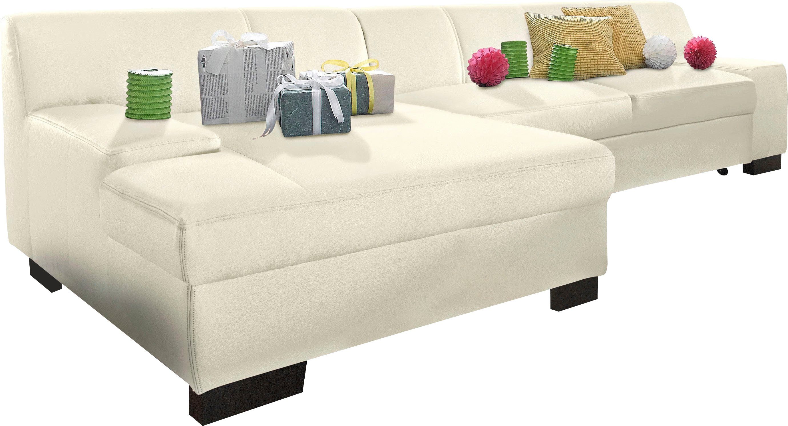 DOMO collection Ecksofa "Norma Top, elegant und modern, flache Armlehnen, k günstig online kaufen