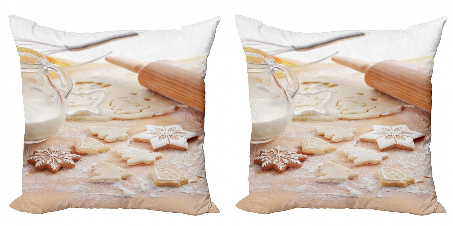 Milch Abakuhaus Plätzchen Kissenbezüge Doppelseitiger in Backen Stück), Accent einem Digitaldruck, Mehl (2 Glas Modern