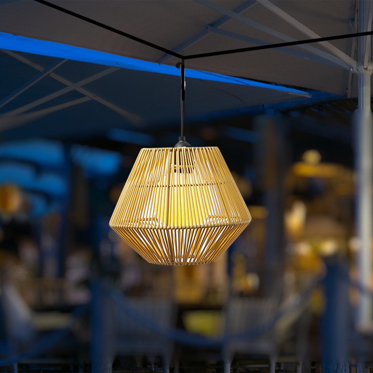 MARELIDA Hängeleuchte LED Solar Hängeleuchte Rattanoptik günstig online kaufen