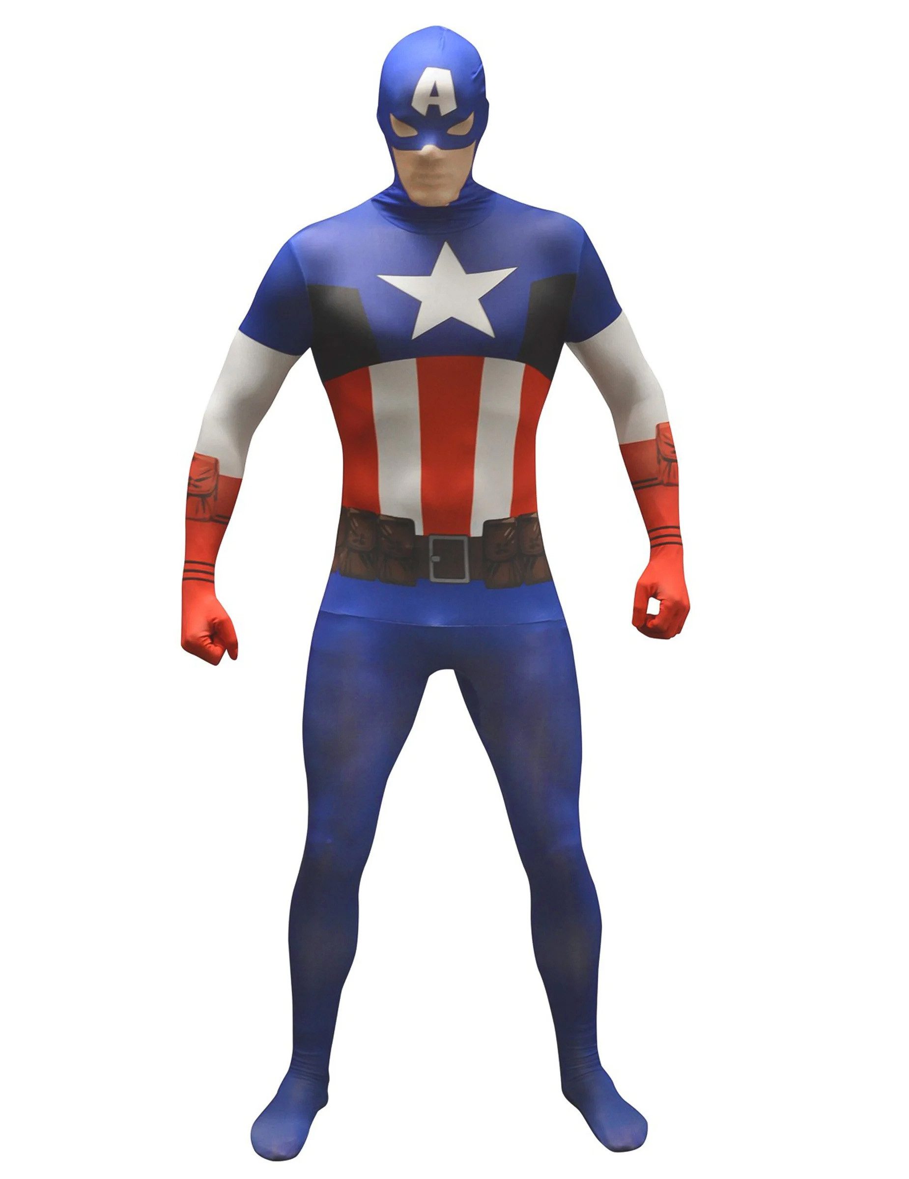 Morphsuits Kostüm Marvel Captain America Value Morphsuit Lizenzware blau-weiss-rot