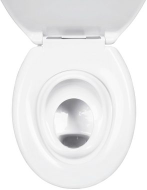 CORNAT WC-Sitz Passend für gängige WC-Sitz-Modelle - Pflegeleichter Thermoplast, Ergonomisches Design - Erhöhte Rückenlehne / Toilettentrainer