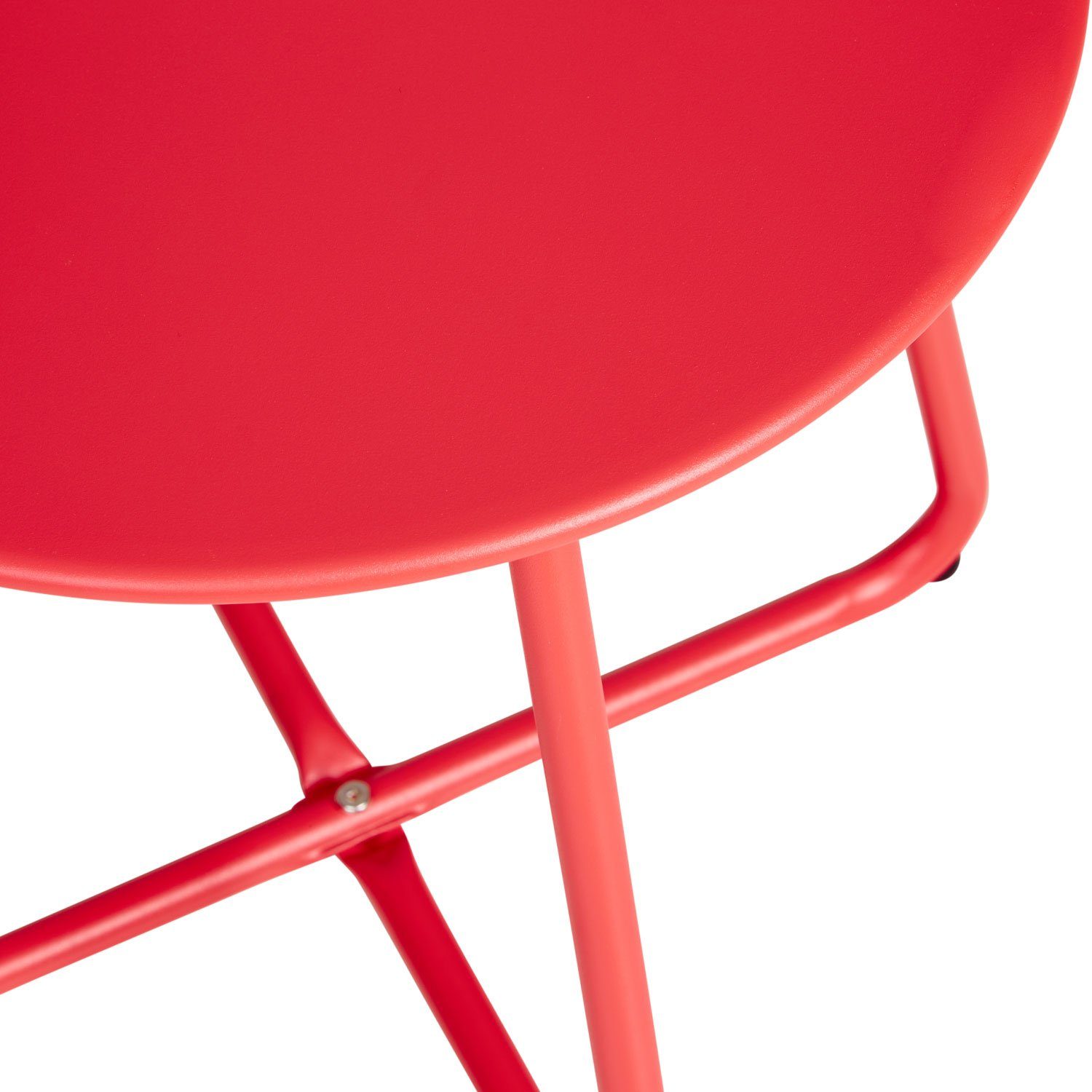 Gartentisch Homestyle4u | Set) Beistelltisch rot rot | Rund Metall rot Tisch (kein Kaffeetisch