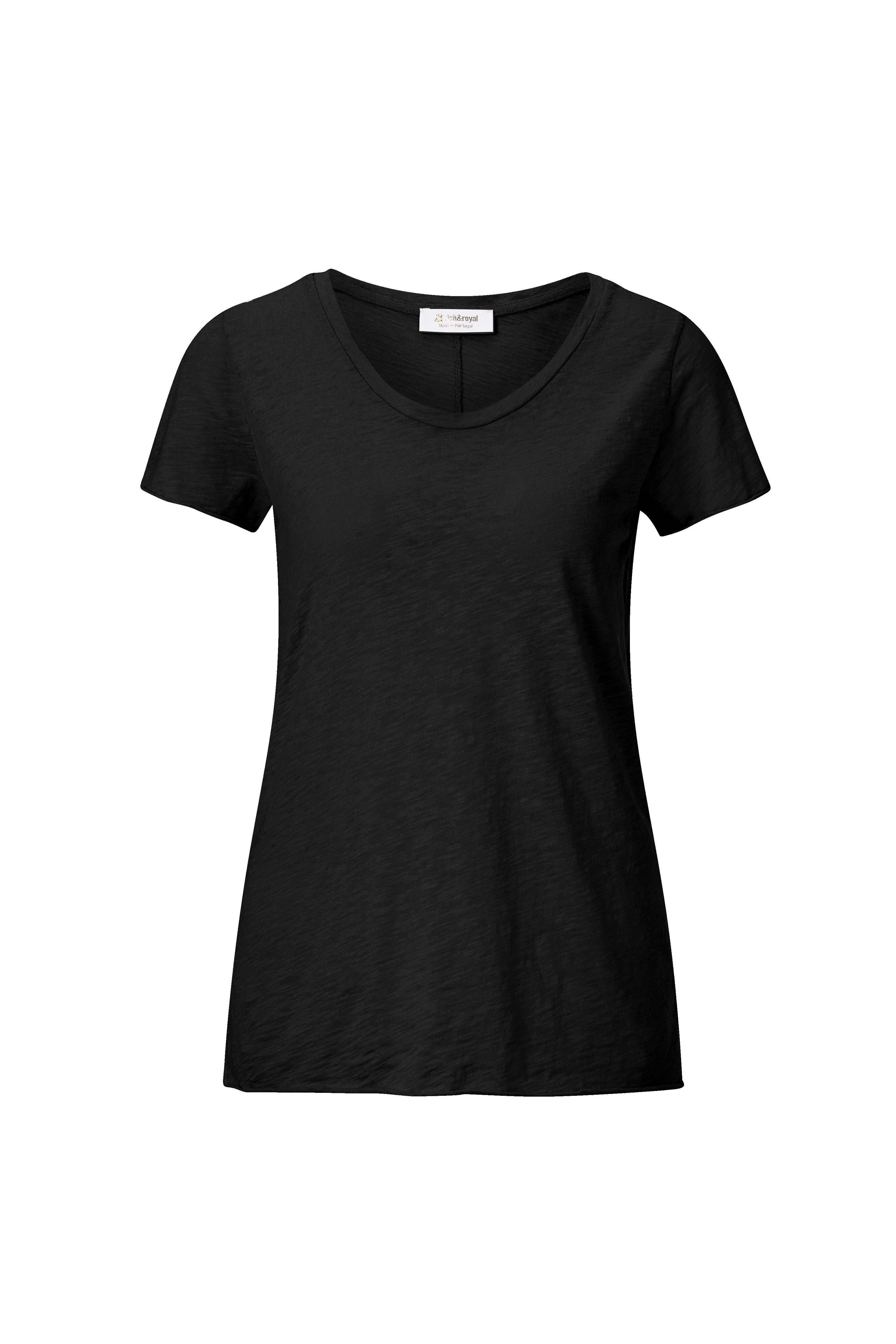 Rich & Royal femininer black T-Shirt in Basic-Form