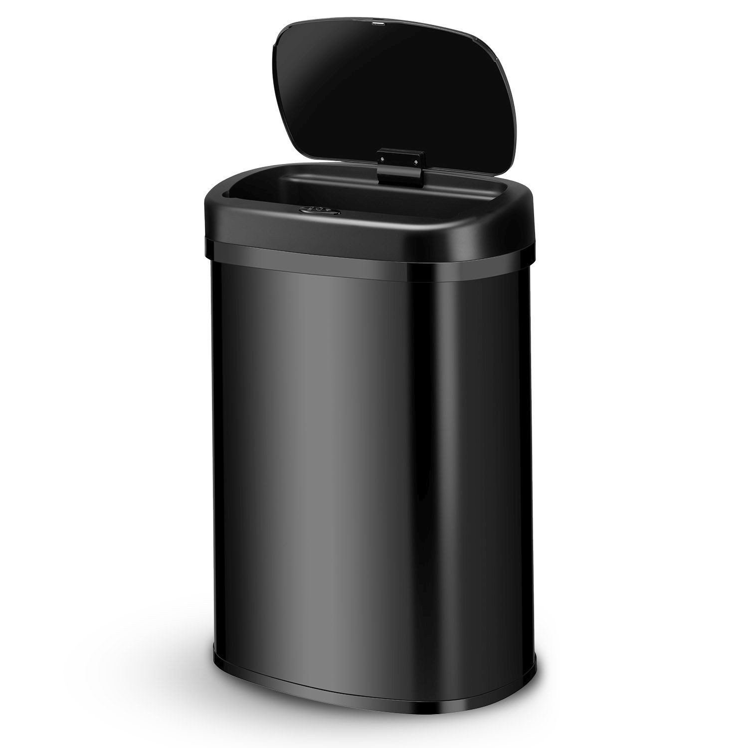 Juskys Mülleimer, 50 L, rostfrei, intelligenter Sensor, batteriebetrieben, geräuscharm