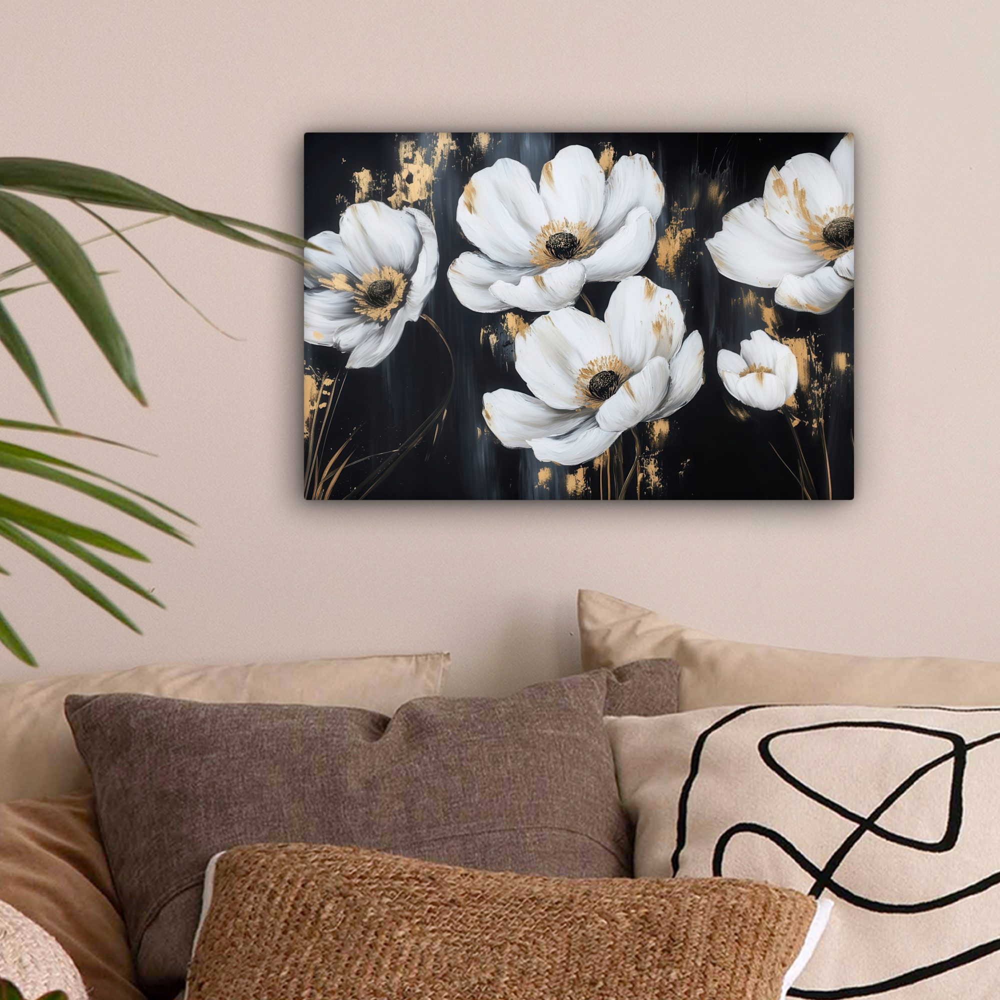 OneMillionCanvasses® Leinwandbild Blumen - Weiß - günstig online kaufen