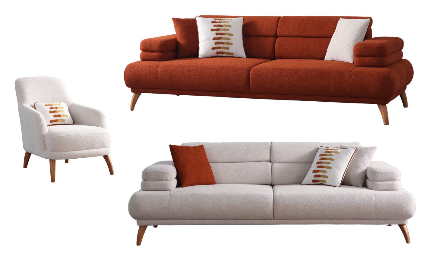 Villa Möbel Polstergarnitur Sevda, (Set, 3-tlg), günstig online kaufen