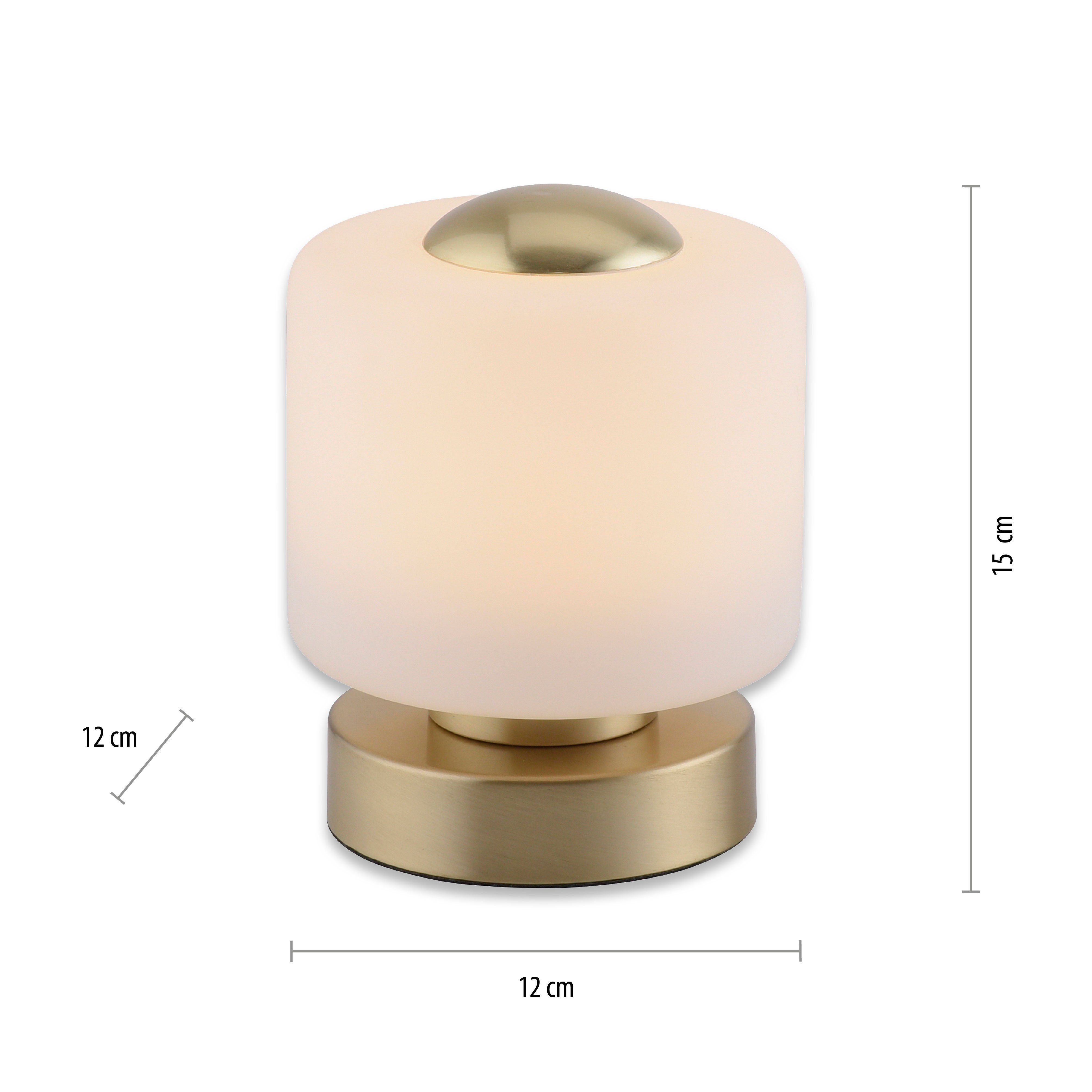 Paul Neuhaus Tischleuchte fest dimmbar integriert, über LED Touchdimmer BOTA, Warmweiß, LED