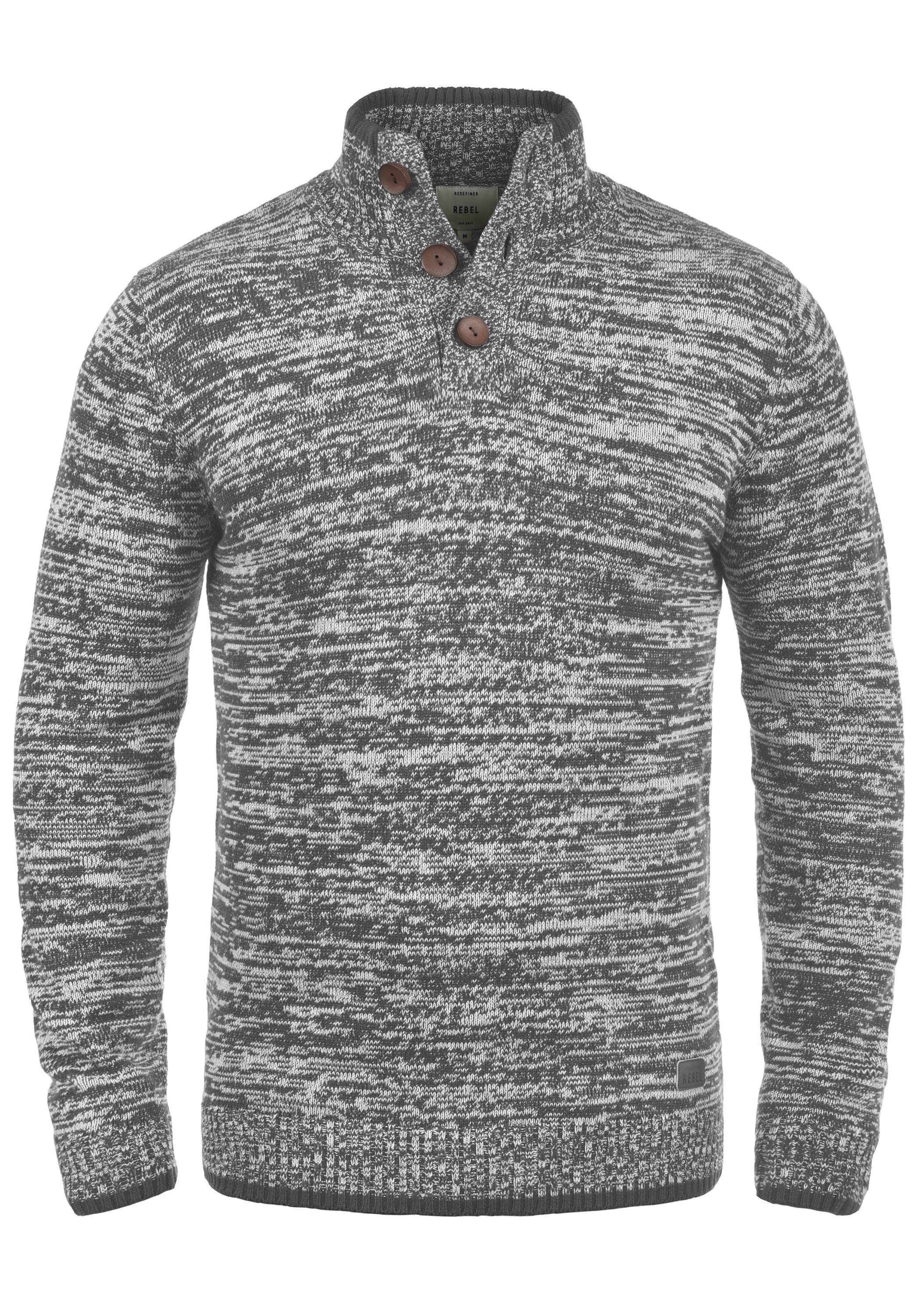 REDEFINED REBEL Troyer Maximillian Strickpulli mit Knopfleiste