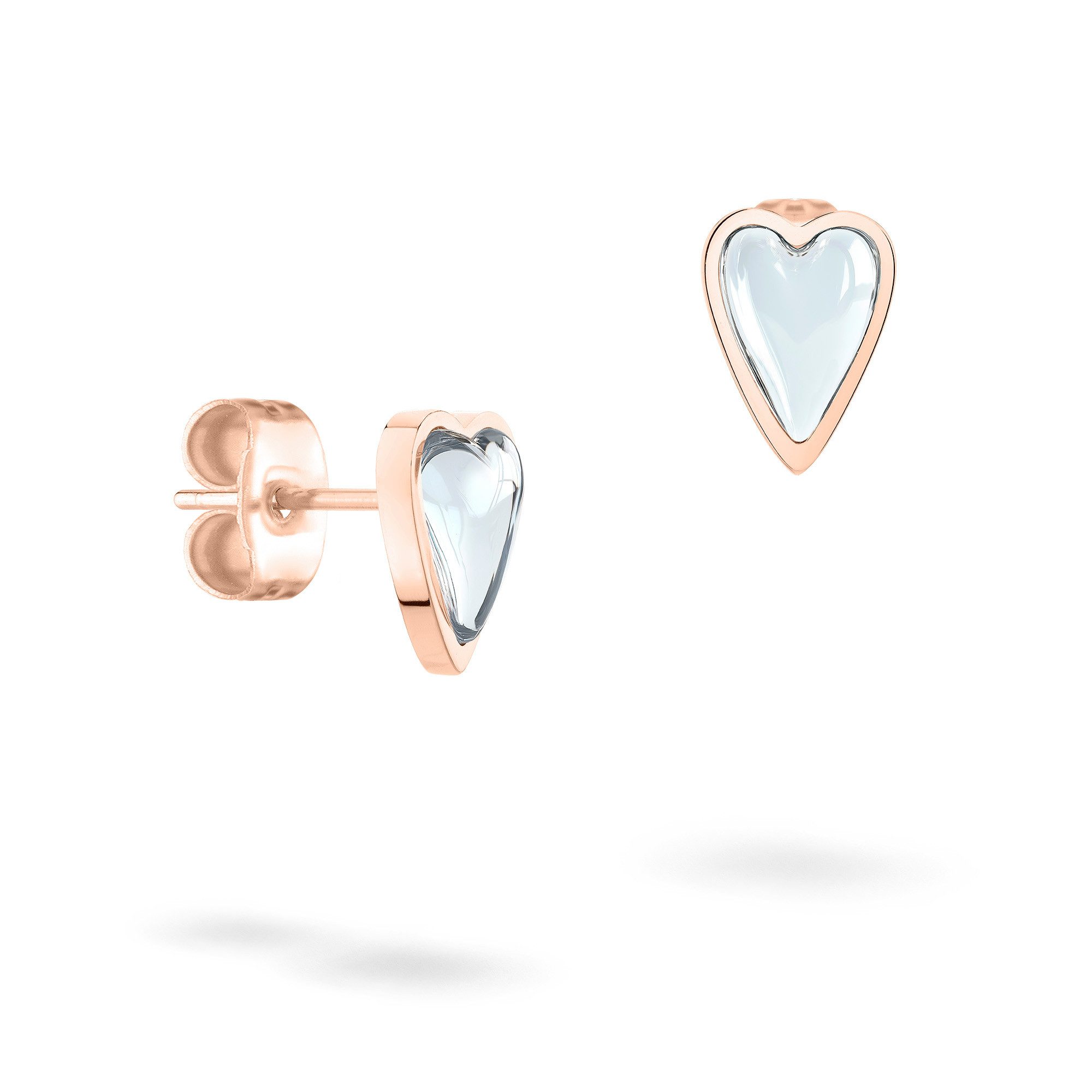 Paar Ohrstecker Schmuck Geschenk Edelstahl Ohrringe Glass Heart
