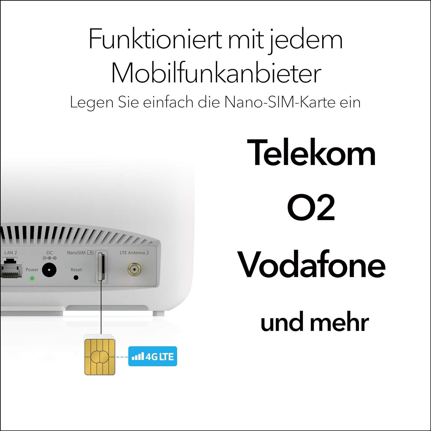 NETGEAR Orbi LBR20 4G LTE WLAN CAT18 Router bis 1.200 MBit/s AC2200 Tri-Band 4G/LTE-Router