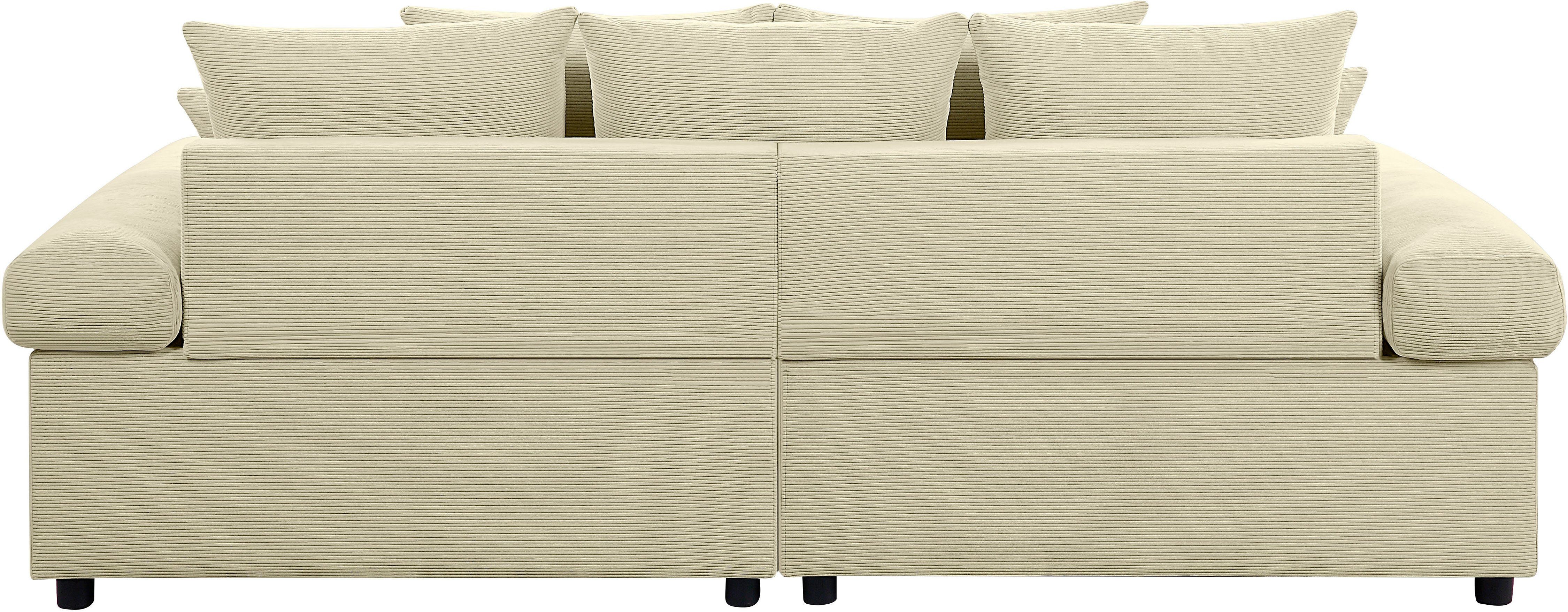 Cord-Bezug, Big-Sofa im home collection ATLANTIC mit Bjoern, stellbar XXL-Sitzfläche, creme mit Raum Federkern, frei